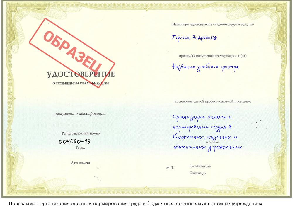 Организация оплаты и нормирования труда в бюджетных, казенных и автономных учреждениях Зеленокумск
