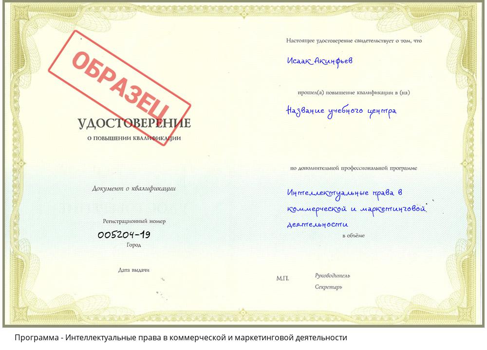 Интеллектуальные права в коммерческой и маркетинговой деятельности Зеленокумск